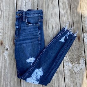 American Eagle High Waist Destroyed Skinny Jeans